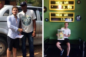 Dylan Legrand and Usain Bolt's father (left)