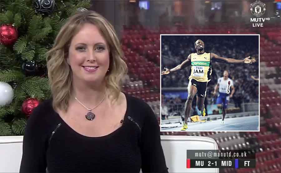 Screenshot via MUTV - Bolt pic via Commons