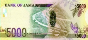 Jamaican 5000 dollar bill, Jamaican money