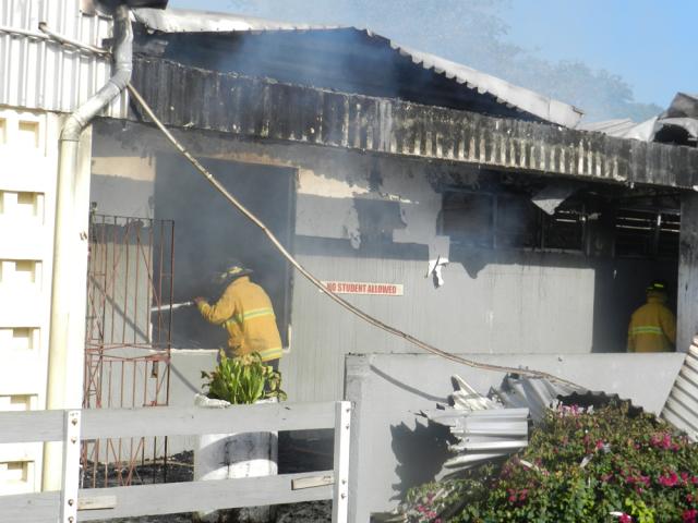 gunmen set light school on fire ablaze Tacky High St Mary jamaica