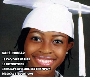 Sadé Dunbar bright girl genius from Jamaica
