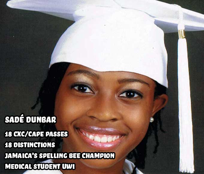 Sadé Dunbar bright girl genius from Jamaica