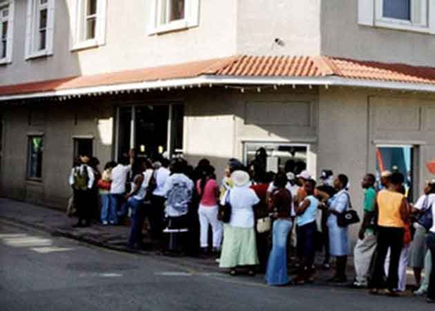 People wait very long in banks sometimes