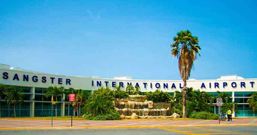 man enter Jamaica with guns binoculars