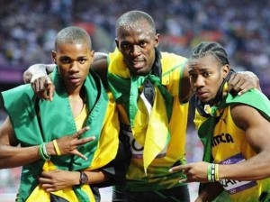 Jamaican sprinters Weir, Usain Bolt and Yohan Blake - Image via: jamaica-gleaner.com