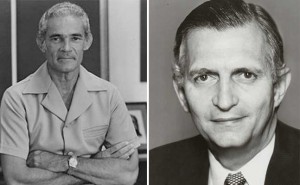 Michael Manley (left) and Edward Seaga - Images via - jamaicaobserver.com