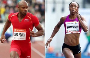 Sprinters Asafa Powell and Sherone Simpson via (EPA and Associated Press )