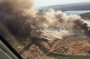 Aerial view of fire at Riverton City dump -Image Source: jamaicaobserver.com