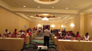 Speaking to young girls and teenage mothers at a Leadership and Empowerment Retreat in St. Kitts & Nevis