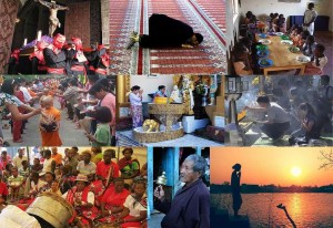 "Religion collage updated" by Kalki - https://en.wikipedia.org/wiki/File:Religion_collage_updated.jpgThe collage is made up from these images:by L. F. García (cc-by-sa)by Nicor (cc-by-sa)by Tevaprapas Makklay (PD)T. Schoch (cc-by-sa)by Laughlin Elkind (cc-by)by Mycelium101 (cc-by-sa)by Steve Evans (cc-by)by Taz (cc-by-sa). Licensed under CC BY-SA 3.0 via Commons.