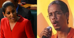 MP Lisa Hanna (left) and PNP General Secretary Paul Burke via jamaicaobserver.com