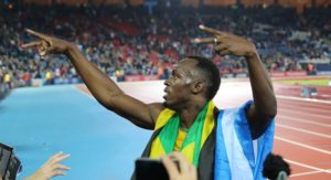 Usain Bolt after his victory lap of honor - Glasgow 2014 via Flick