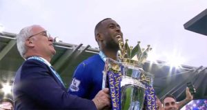 Wes Morgan holds the BPL trophy via Youtube