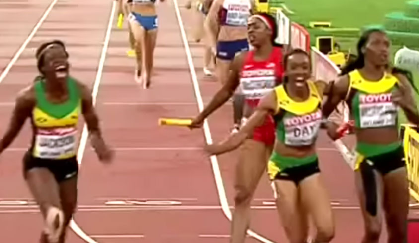 Jamacia'a women's 4x400m at 2015 World CHampionships via Youtube