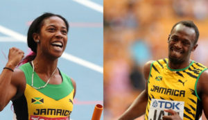 Shelly-Ann Fraser-Pryce (left) and Usain Bolt