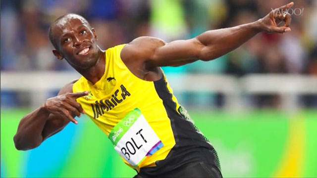 Bolt strikes 'To Di World' pose via Yahoo Sports